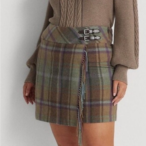 Lauren Ralph Lauren Dresses & Skirts - NWT, Lauren Ralph, WOOL  size 10 wall skirt, green burgundy and tan . so cute!